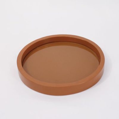 Bandeja de Madeira Laca na Cor Terracota