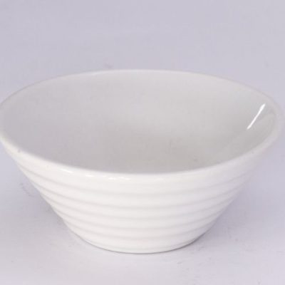 Mini Bowl de Porcelana Branca Com Detalhe em Espiral