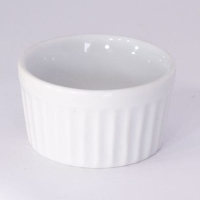Mini Ramequim de Porcelana Branca Canelado