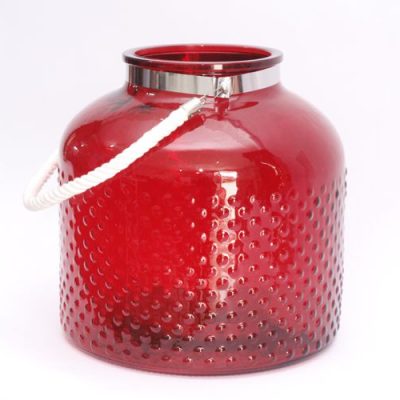 Vaso de Vidro Vermelho Com Alça