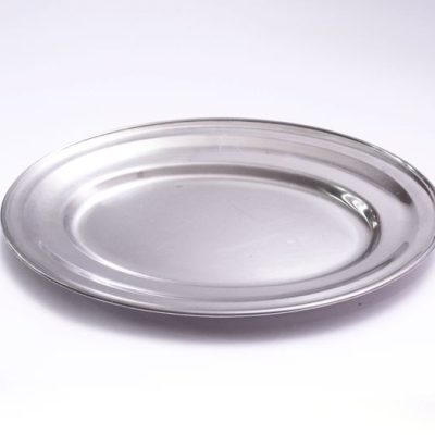 Travessa de Inox Oval Com Borda Alta