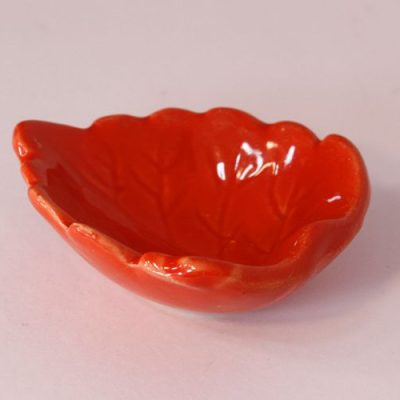 Mini Folha de Porcelana Vermelha (Pequena)