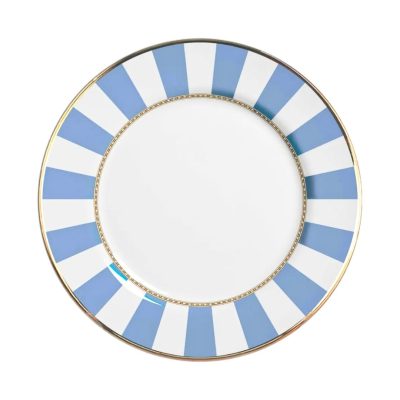 Prato Mesa Blue Strip Com Filete Dourado